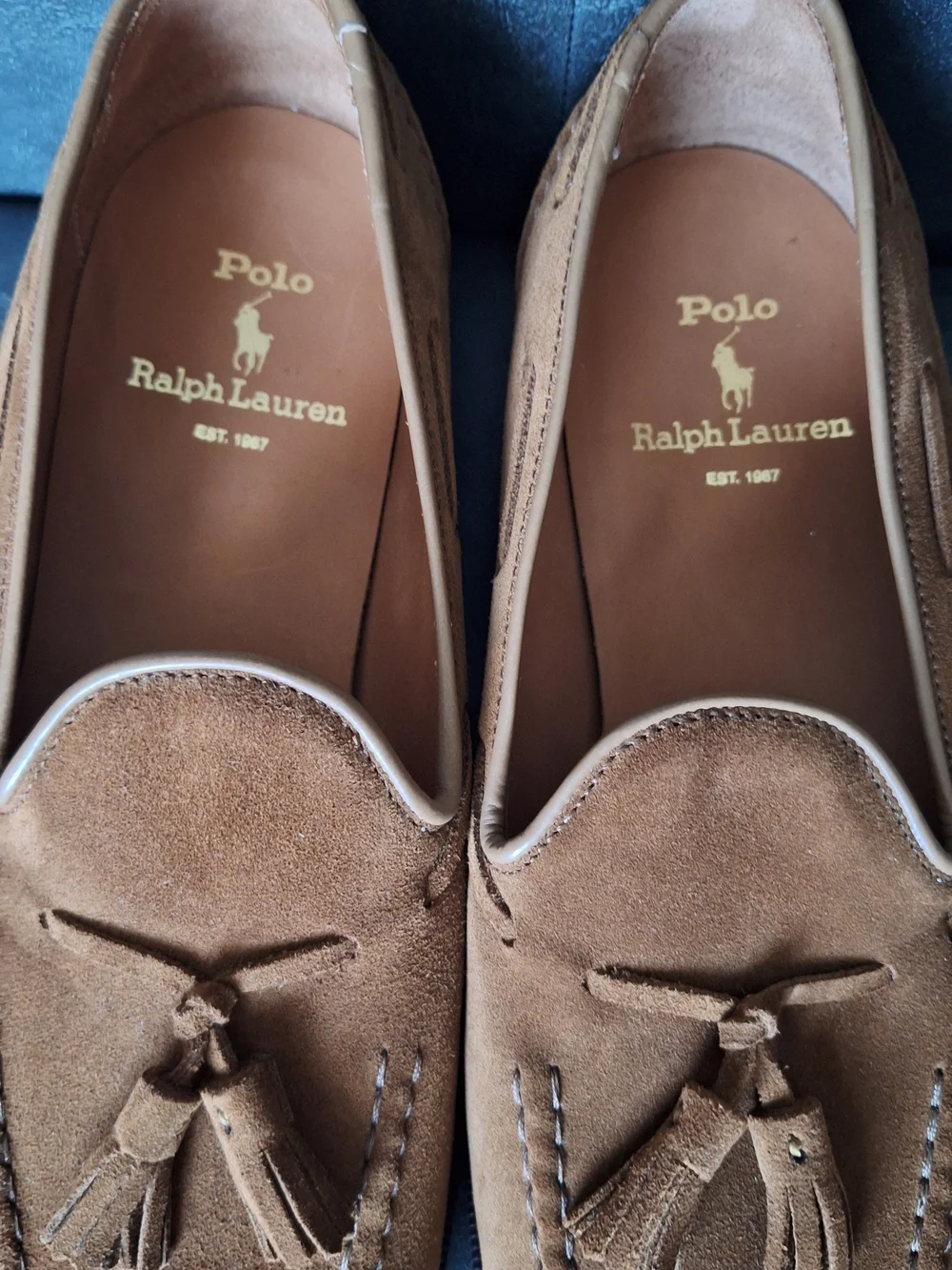 Polo Ralph Lauren Booth Tassel Suede Slip-on Loafers Brown Dress Shoe Mens 10.5D